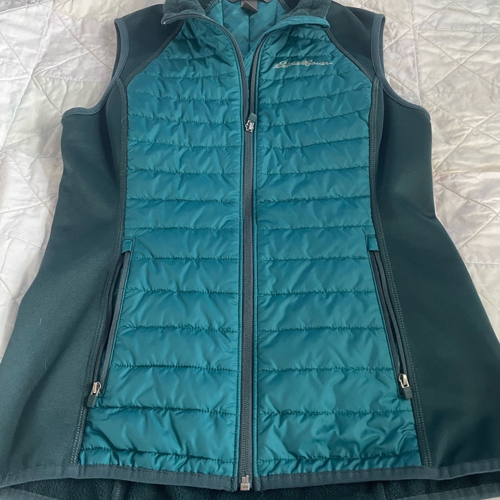 Eddie Bauer Teal Quilted & Softshell Women's Vest
